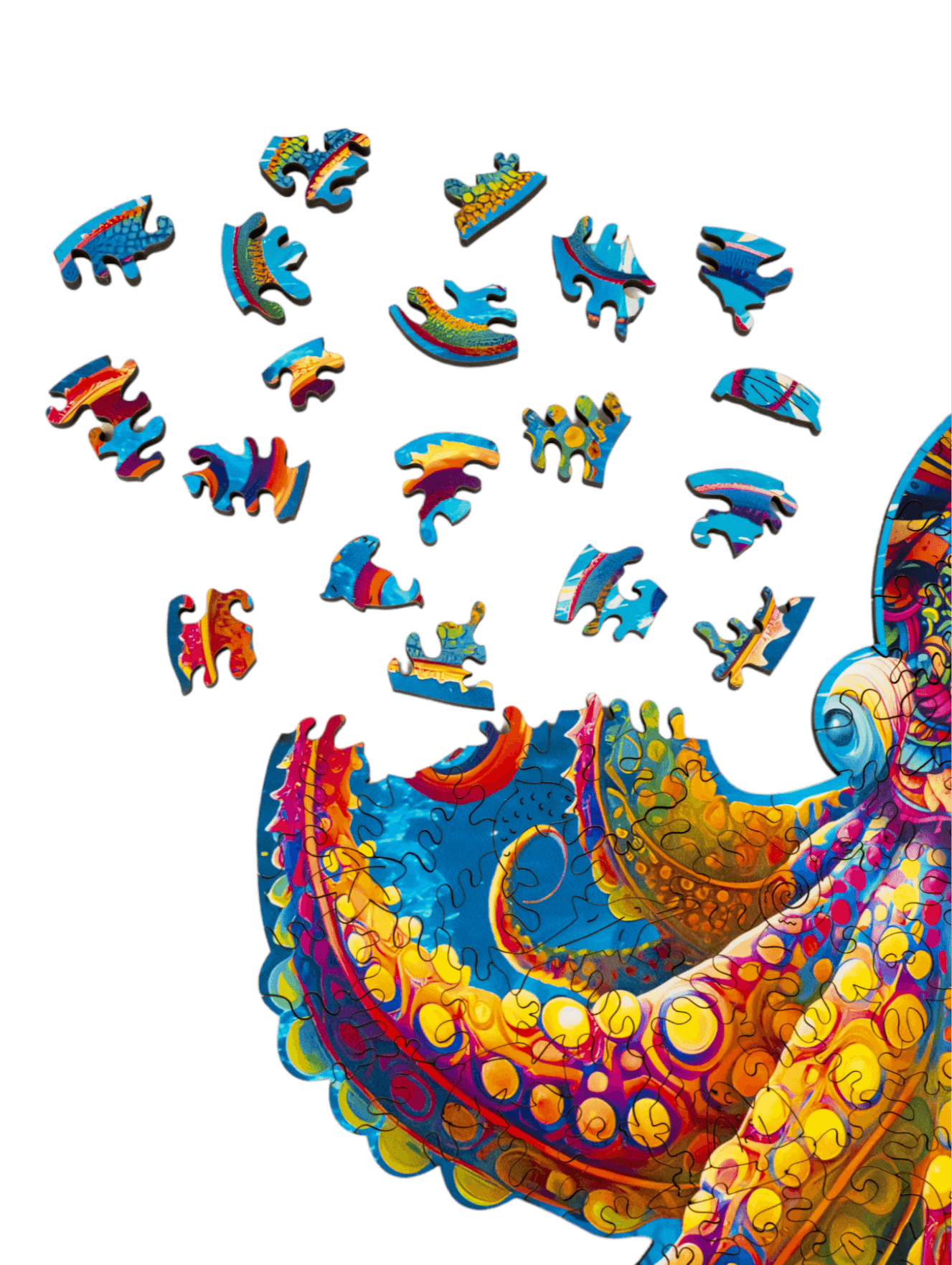 Wooden Jigsaw Puzzle 300 pcs | Rainbow Octopus (PW019e) – Wooden puzzles | Varvikas.Shop
