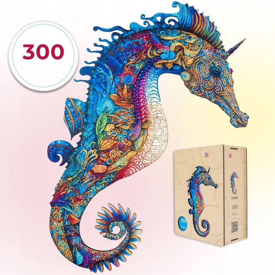 Wooden Jigsaw Puzzle 300 pcs | Sea Horse (PW020e) – Wooden puzzles | Varvikas.Shop