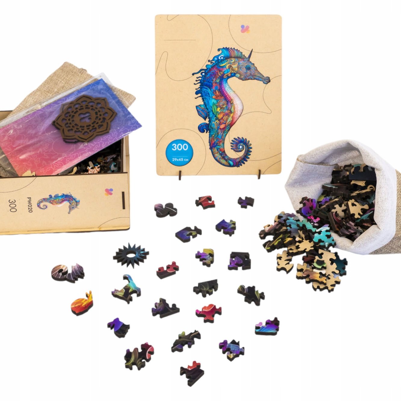 Wooden Jigsaw Puzzle 300 pcs | Sea Horse (PW020e) – Wooden puzzles | Varvikas.Shop