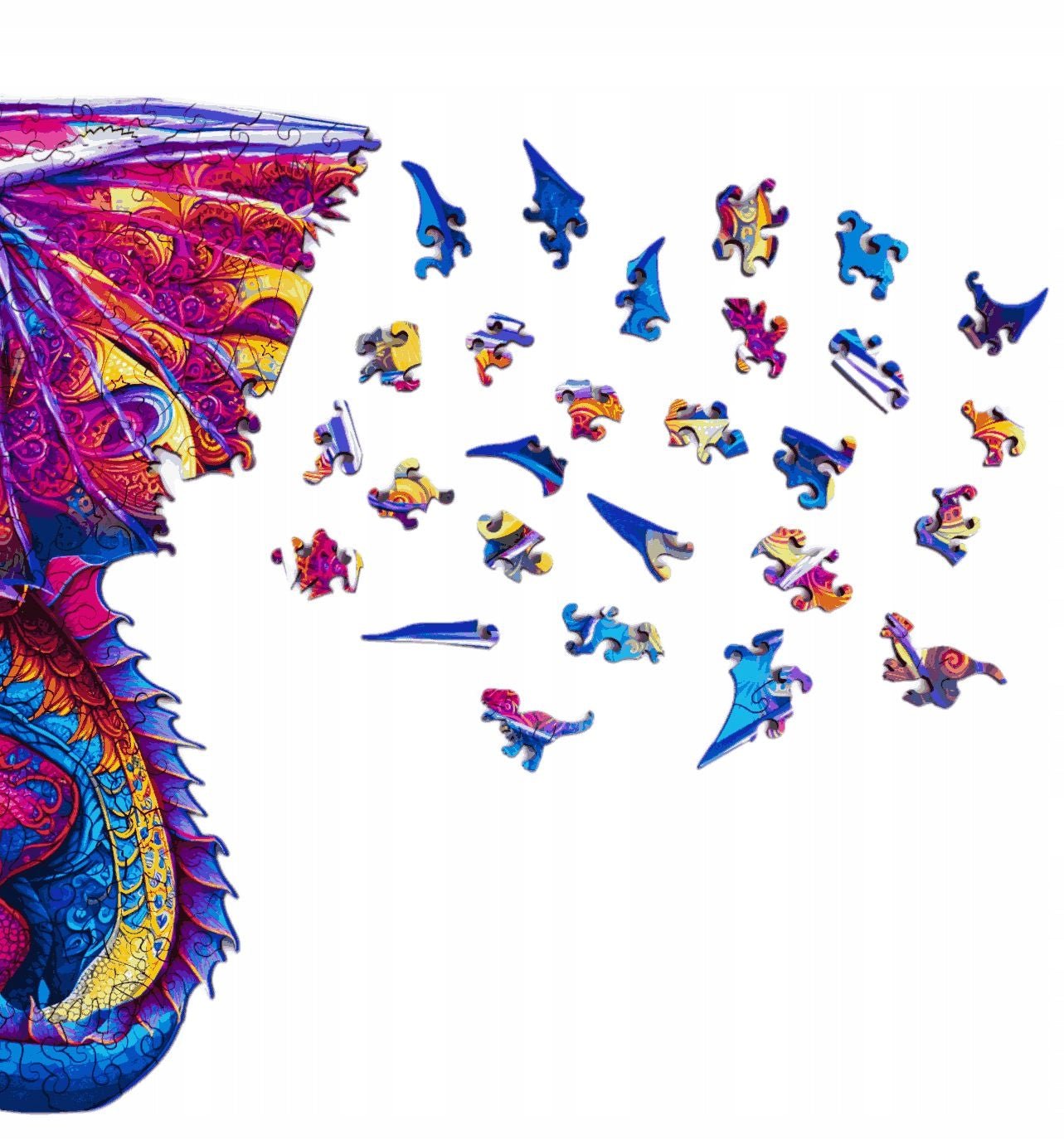 Wooden Jigsaw Puzzle 300 pcs | Winged Dragon (PW022e) – Wooden puzzles | Varvikas.Shop