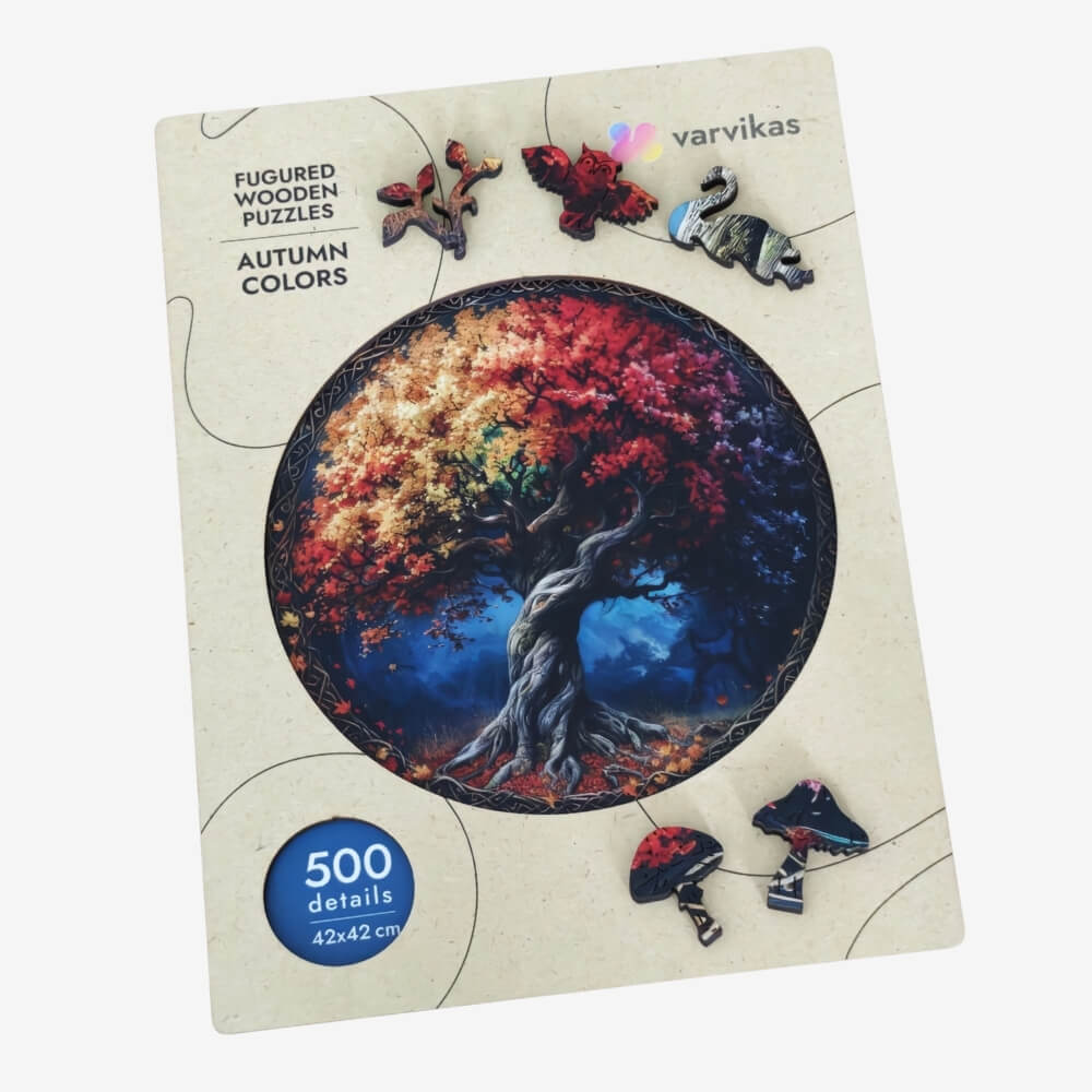 Wooden Jigsaw Puzzle 500 pcs | Autumn Colors (PW047e) – Wooden puzzles | Varvikas.Shop