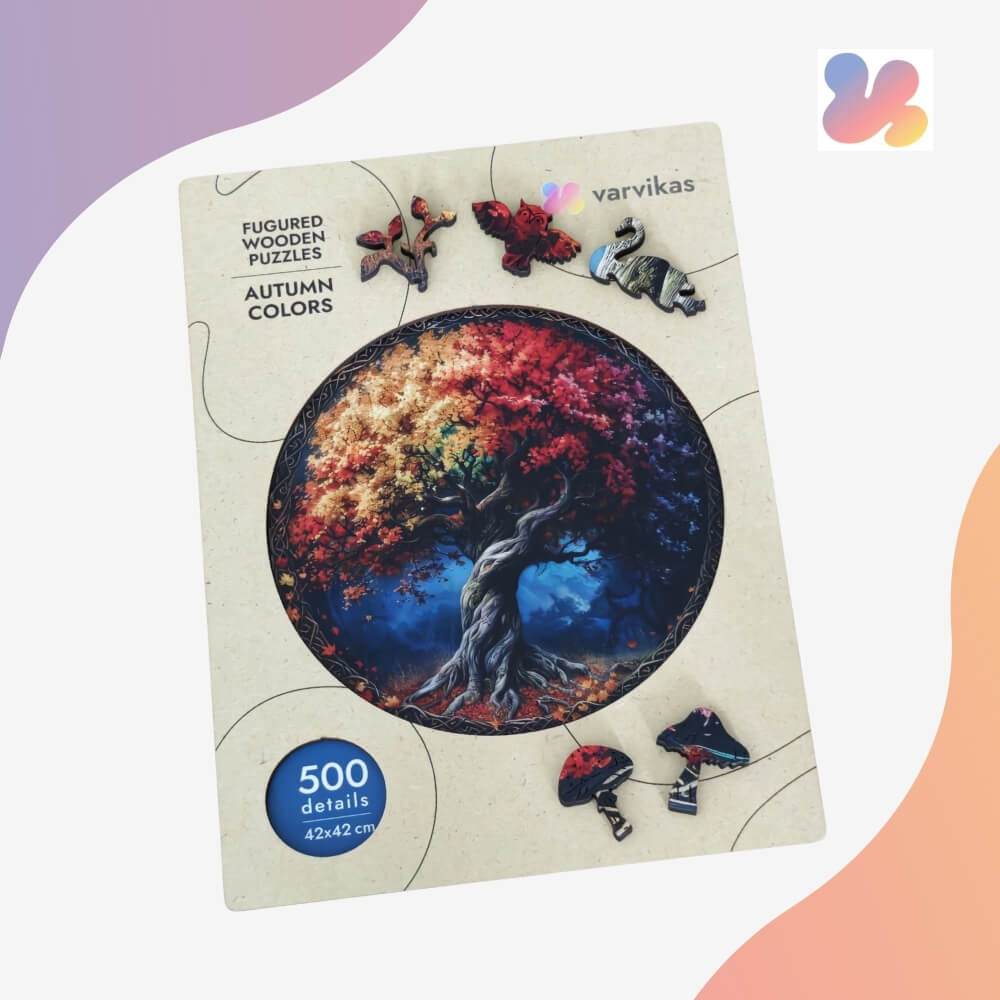 Wooden Jigsaw Puzzle 500 pcs | Autumn Colors (PW047e) – Wooden puzzles | Varvikas.Shop