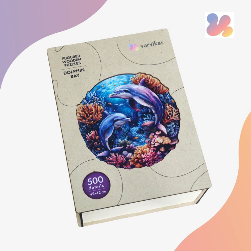Wooden Jigsaw Puzzle 500 pcs | Dolphin Bay (PW042e) – Wooden puzzles | Varvikas.Shop