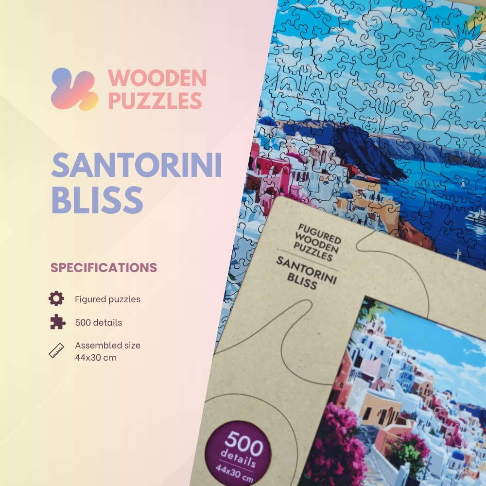 Wooden Jigsaw Puzzle 500 pcs | Santorini Bliss (PW048e) – Wooden puzzles | Varvikas.Shop