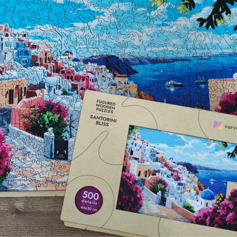 Wooden Jigsaw Puzzle 500 pcs | Santorini Bliss (PW048e) – Wooden puzzles | Varvikas.Shop