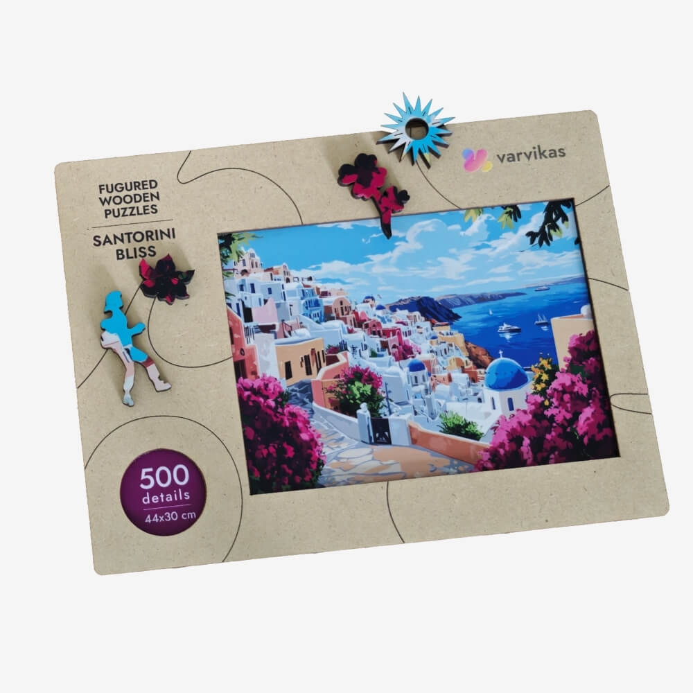 Wooden Jigsaw Puzzle 500 pcs | Santorini Bliss (PW048e) – Wooden puzzles | Varvikas.Shop