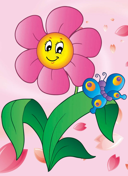 Diamond painting - X010e - Flower with Butterfly Image 1