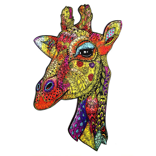 PW002e - Koka puzles "Ziņkārīgā žirafe"