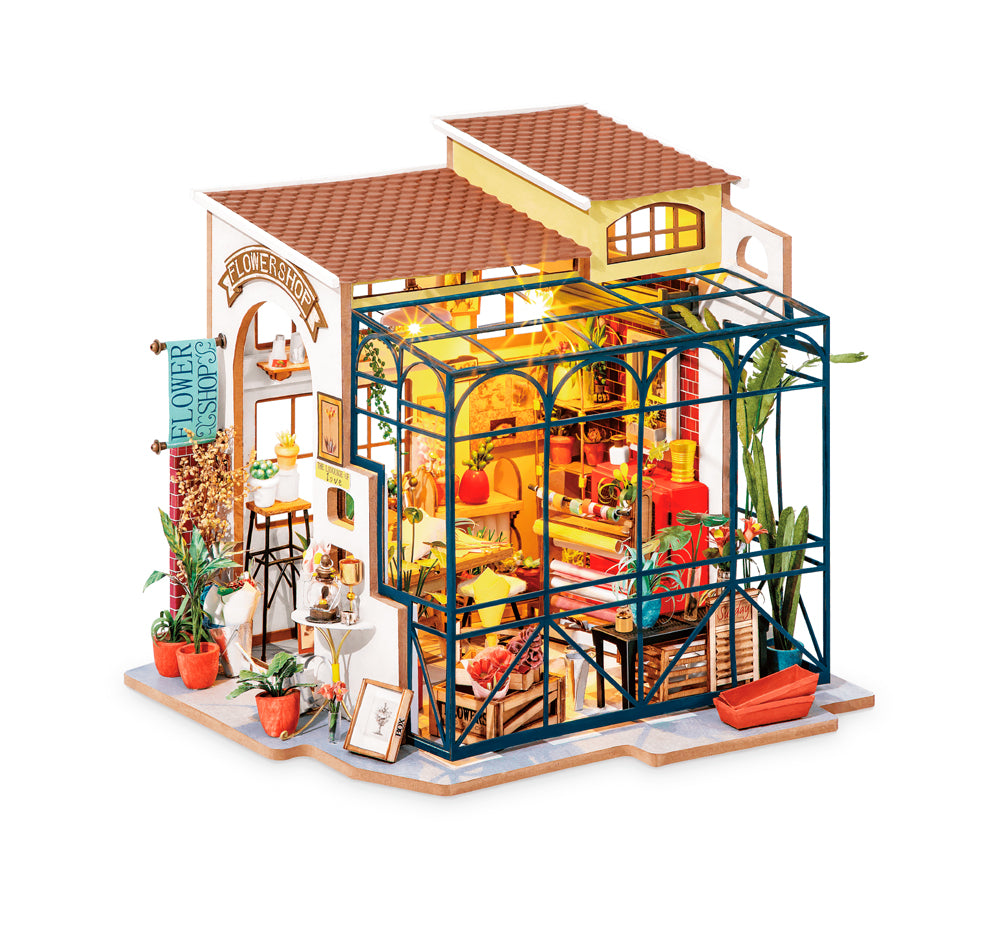 DIY Wall Hanging Miniature House Kit - Roombox - RB014e - Flower shop Image https://storage.yandexcloud.net/protsvetnoy-media/19683/RB014e_accessories.jpg