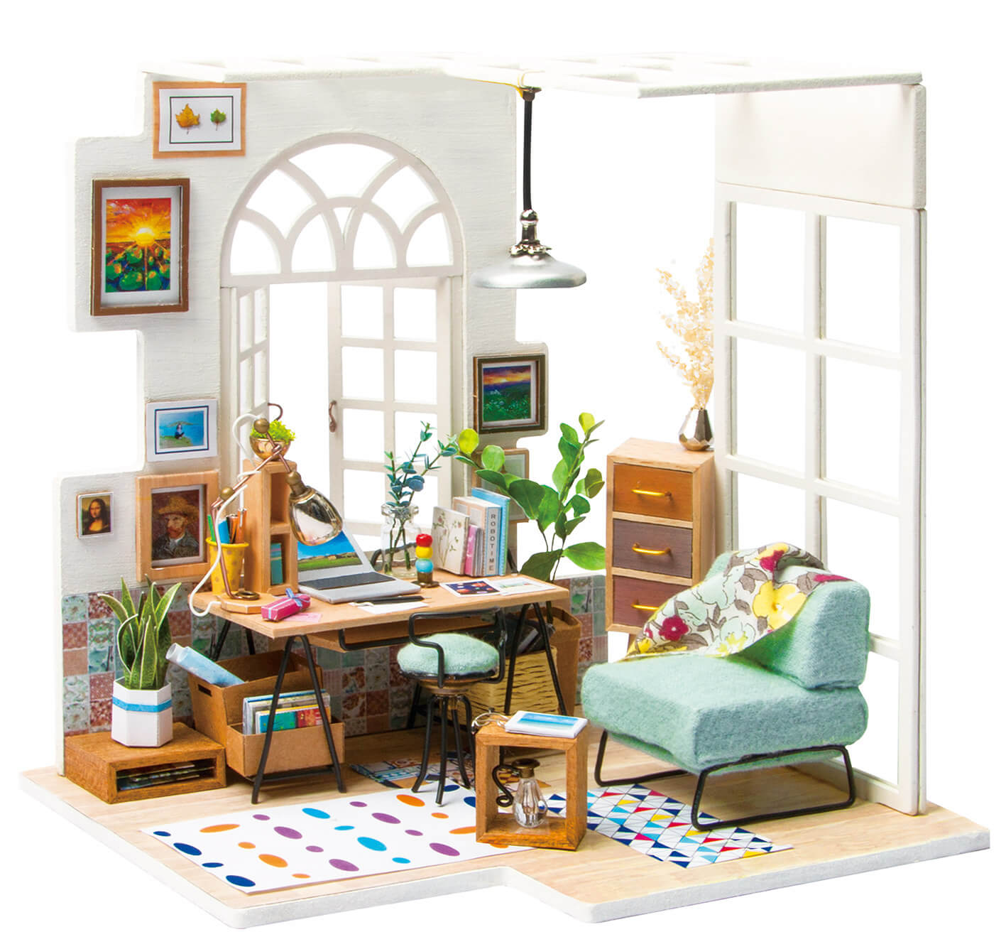 DIY Wall Hanging Miniature House Kit - Roombox - RBM004e - Soho time Image 0