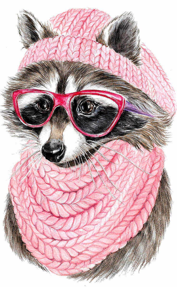 LC009e - Raccoon with glasses