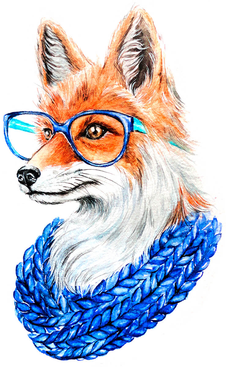 LC011e - Fox with glasses