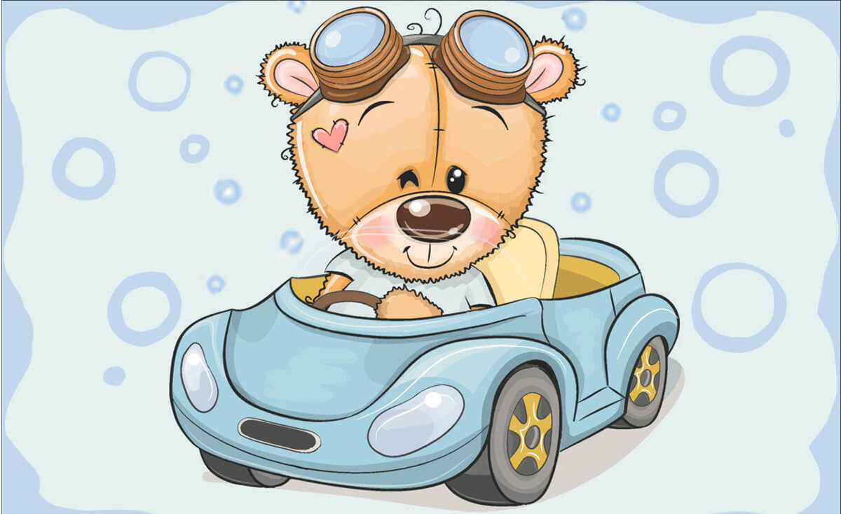 LC029e - Teddy Bear in a Car