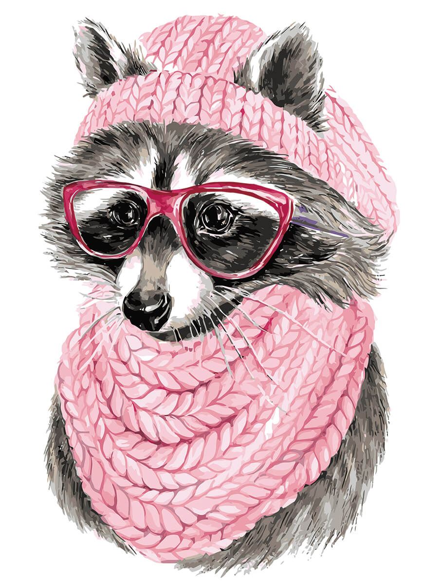 ME1108e - Raccoon with Glasses